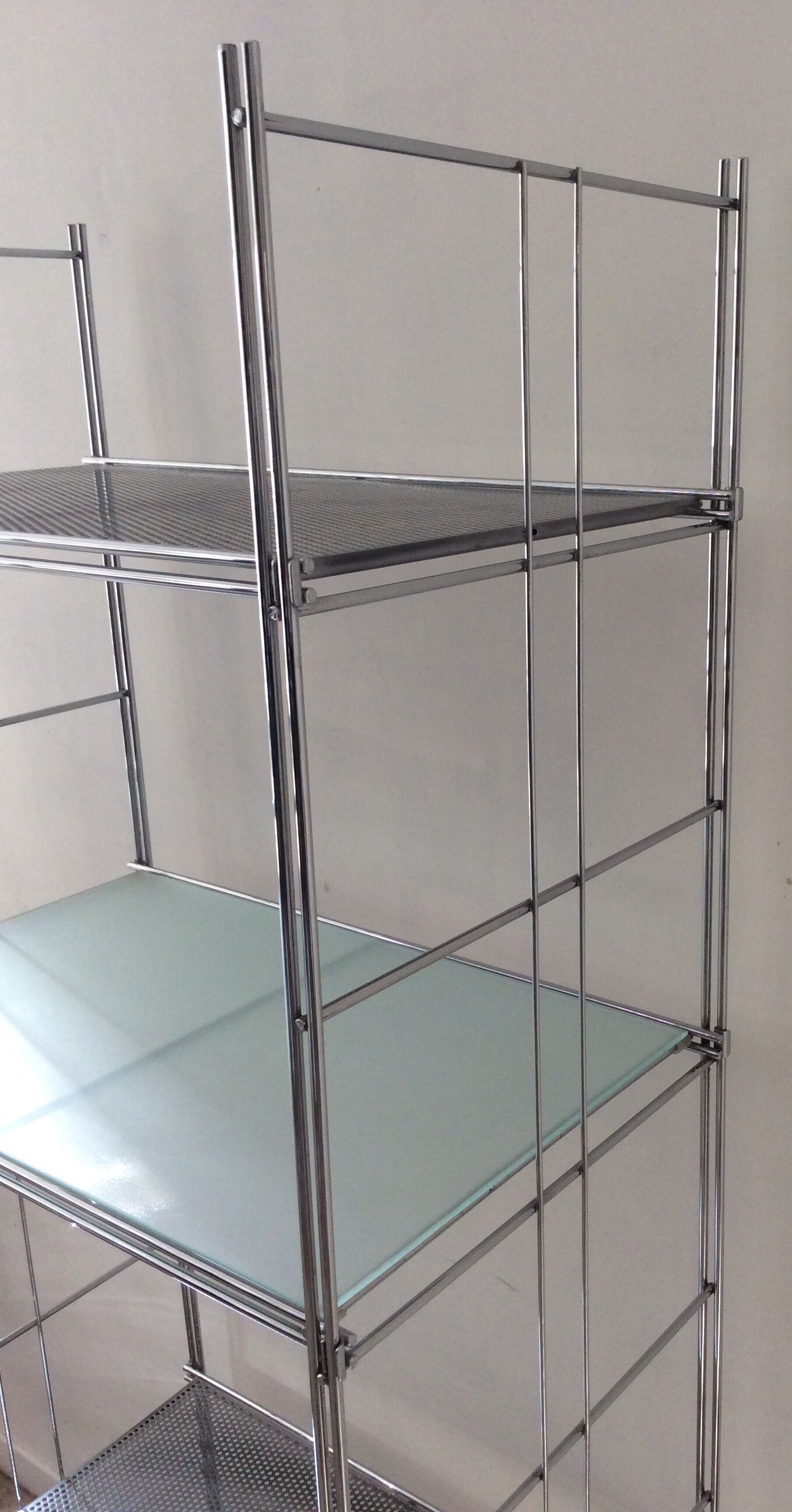 Vintage stainless steel shelf from the 70s