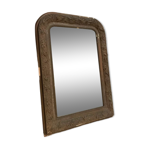 Miroir en bois et moulures marron