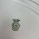 Oval dish, "Champagne" model, Badonviller, green, early 20th century