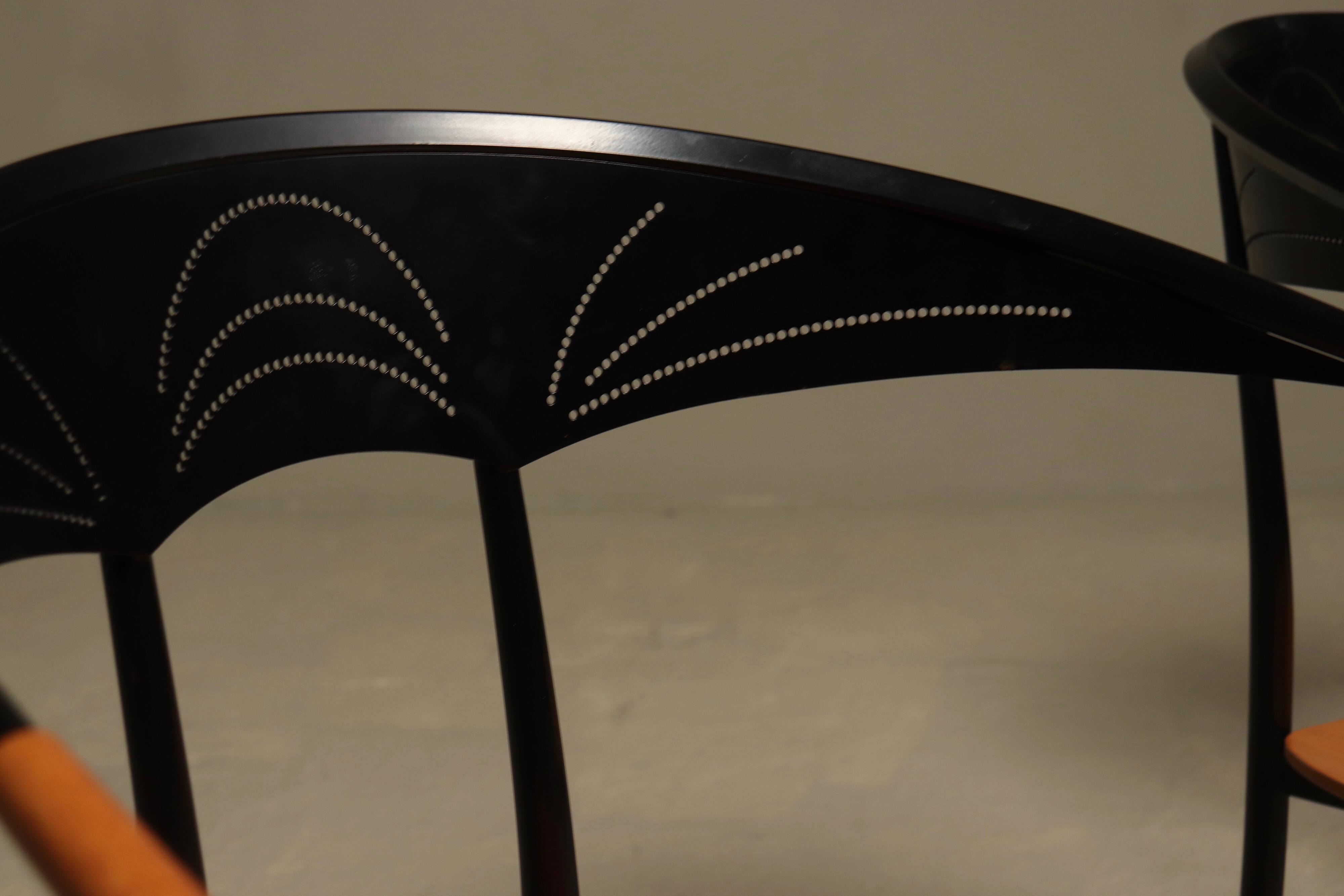 Set of 4 Post Modern Dining Chairs by Tetide Italy 1980s