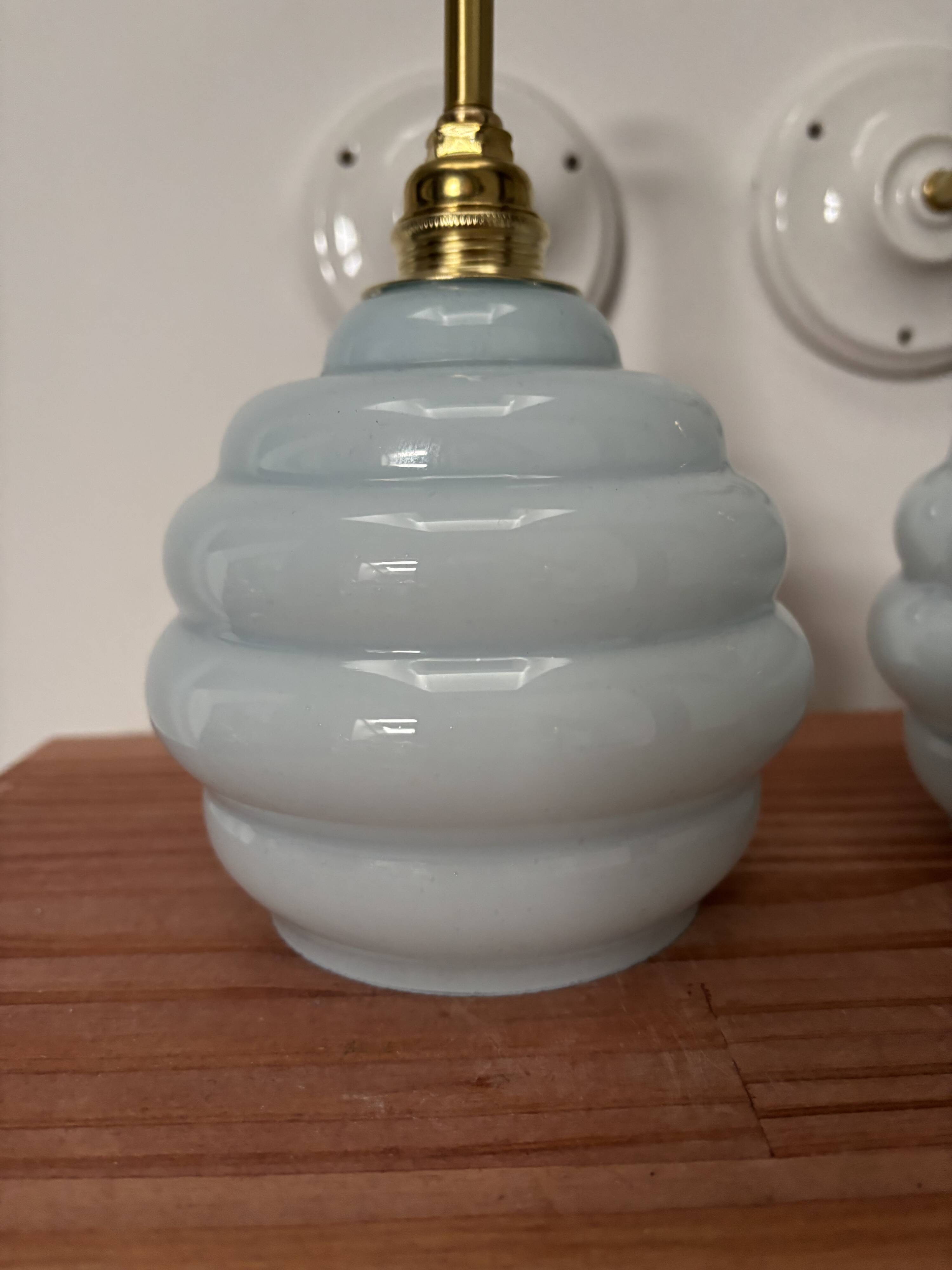 Pair of Art Deco swan neck wall lights