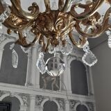 Bronze and crystal chandelier 8 fires