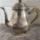 Antique Silver-Plated Metal Teapot Art Deco