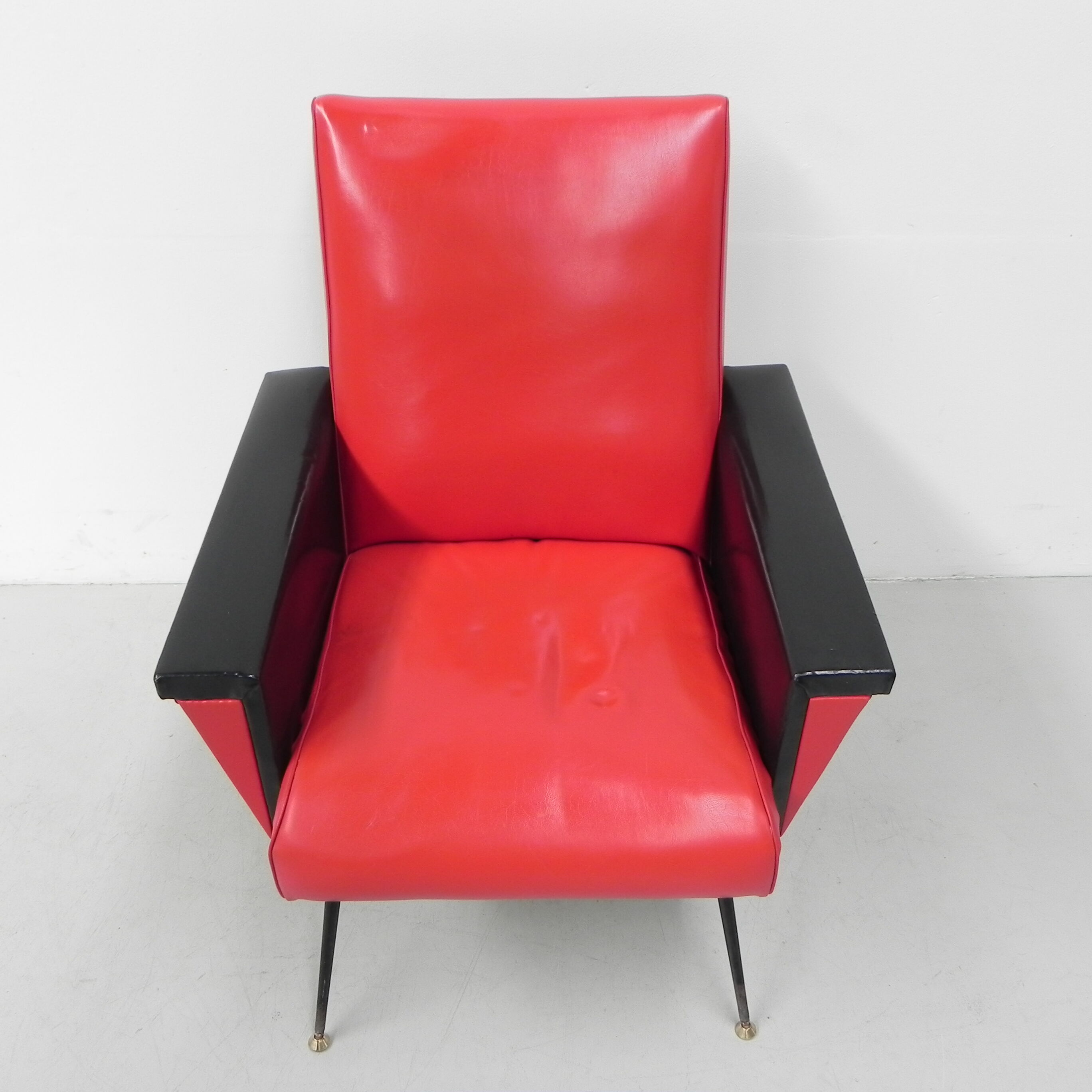Vintage skai armchair with armrests