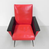 Vintage skai armchair with armrests