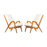 Midcentury Boucle Armchairs by Jan Vanek for ULUV, 1960s, Set of Two