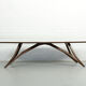 Mid century style curved american nut coffee table