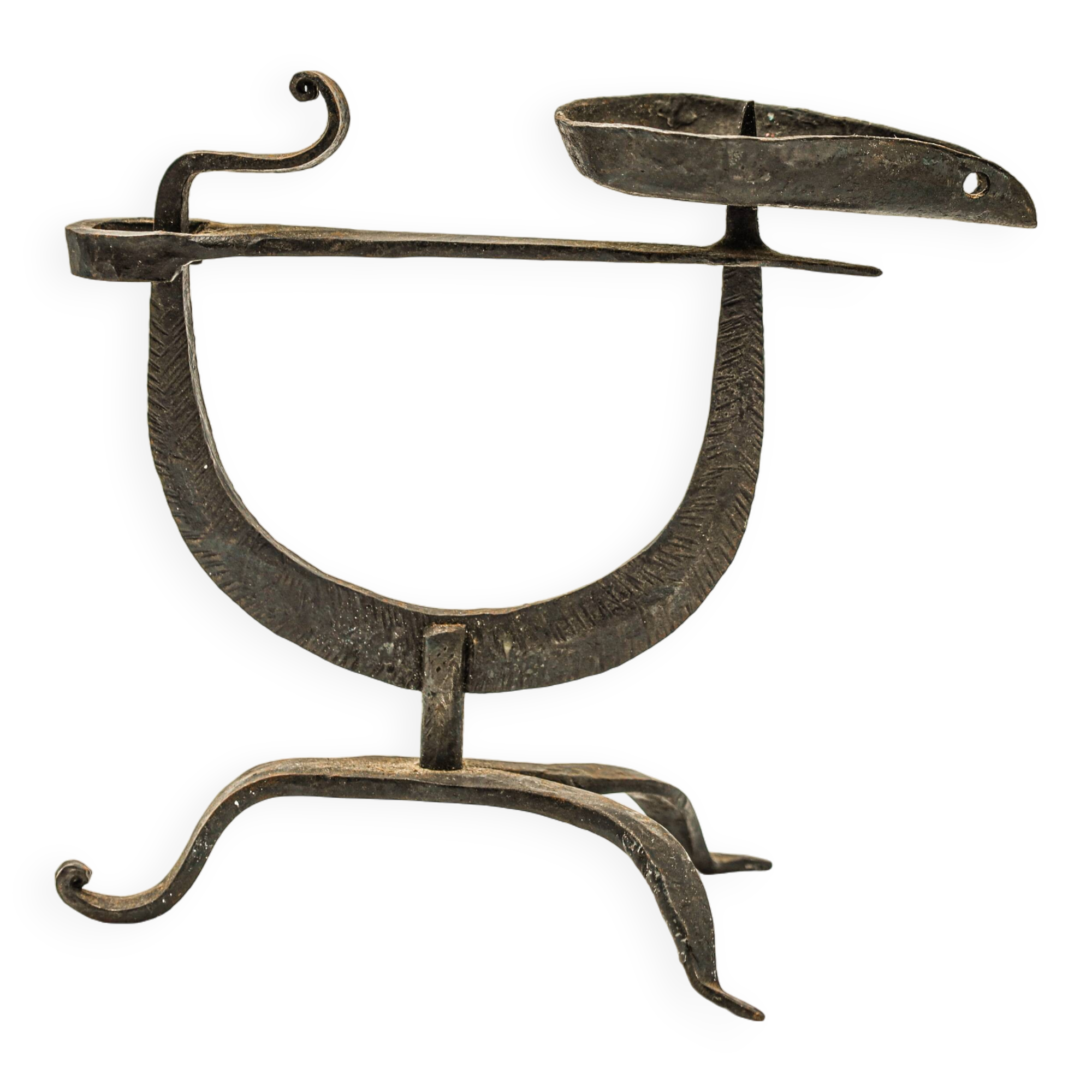 Wrought iron rooster candle holder Marolles workshop