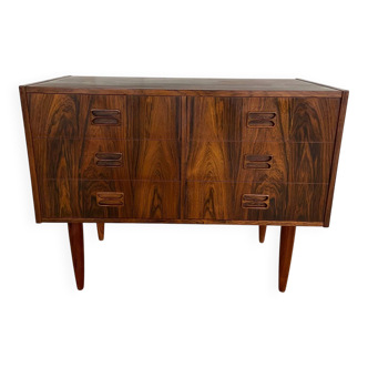 Vintage danish mid century rosewood chest of drawers 1960s
