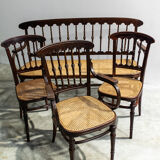 Set of a bench and three chairs Jacob Josef Rohn Wien 1930