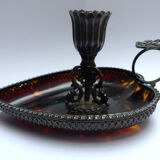 Scaled and silver table candle holder