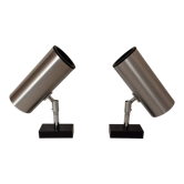 Pair of brushed aluminum wall lamps Staff 1970
