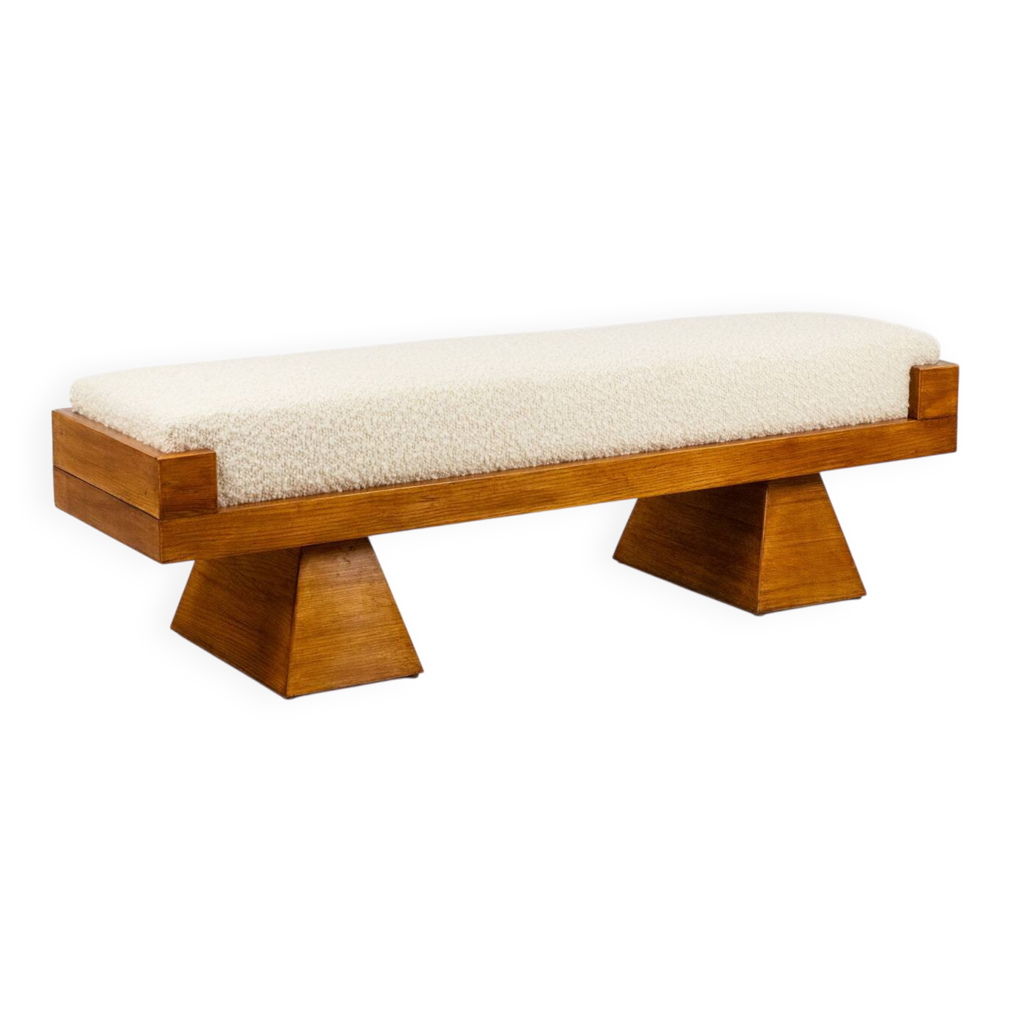 Bench in blond ash. Small-scale Italian craftsmanship. Contemporary.