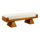 Bench in blond ash. Small-scale Italian craftsmanship. Contemporary.