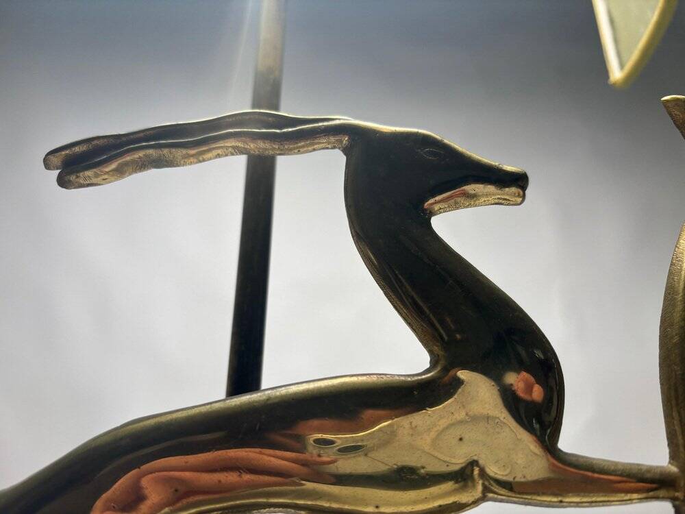 Art Deco Metal Table Lamp, France, 1940s