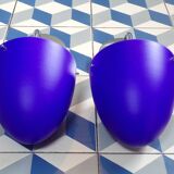 Pair of blue opaline sconces