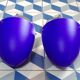 Pair of blue opaline sconces