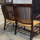 English mahogany straw bench