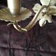 White glazed metal wall light with leaf and flower decor, 2 lights
