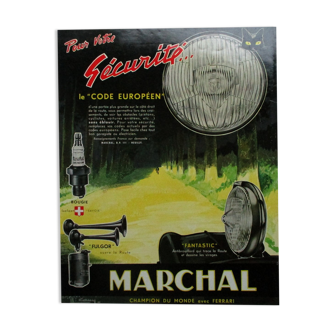 Ancienne publicité Marchal - années 50