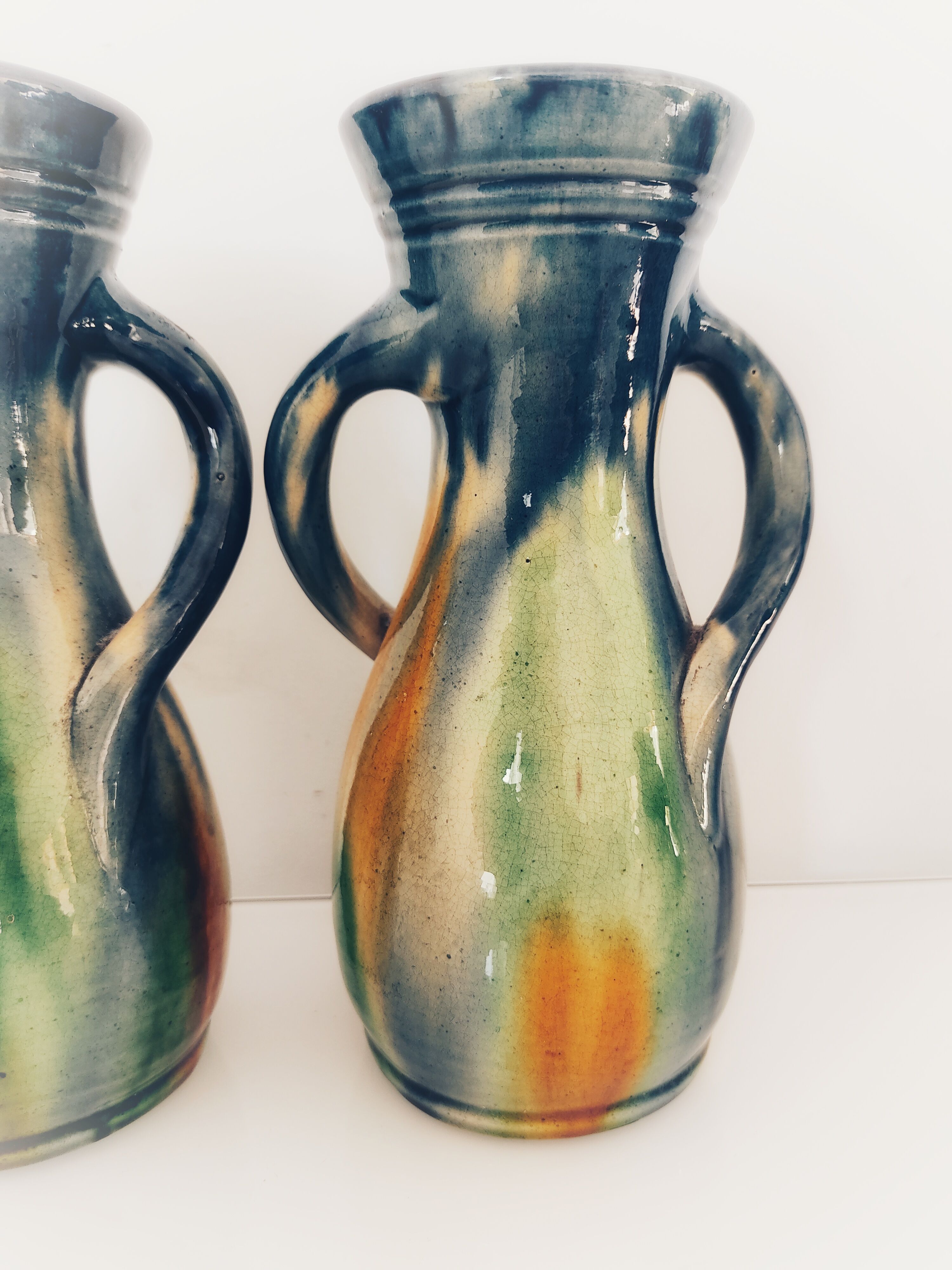 Pair of Flemish sandstone vases