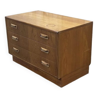 Low 3-drawer chest of drawers from the GPlan brand in teak from the 70s