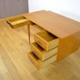 Vintage 1960s Two-Tone Free-Form Light Oak Desk
