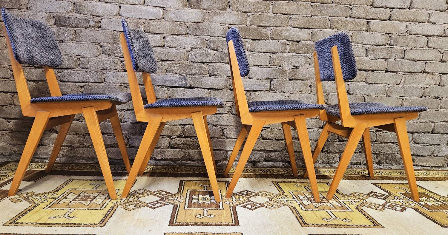Set of 4 vintage 1960s Scandinavian chairs