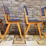 Set of 4 vintage 1960s Scandinavian chairs