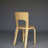 Chaise modèle 66 d'Alvar Aalto pour Artek, années 1980