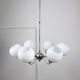 Lustre italien en chrome et opalin du milieu du siècle
