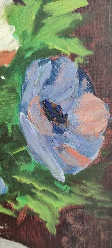 Anemone painting on wood
