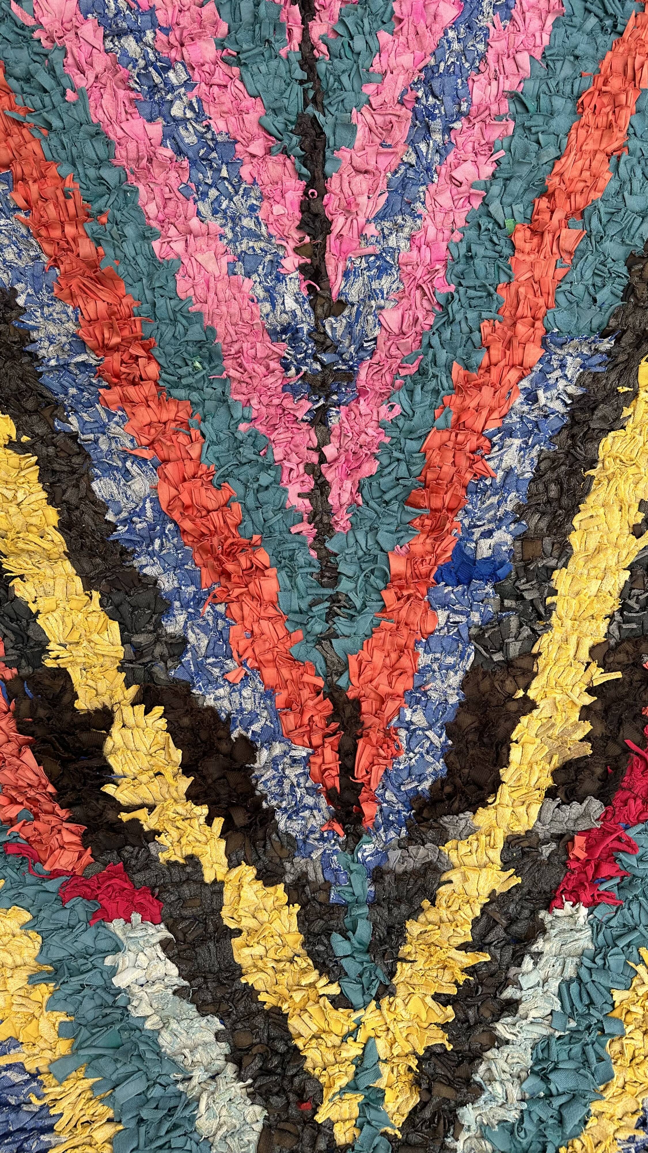 Colorful Boucherouite Berber rug - 104 x 202 cm