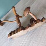 Coat holder hooks bar bistro curved wood