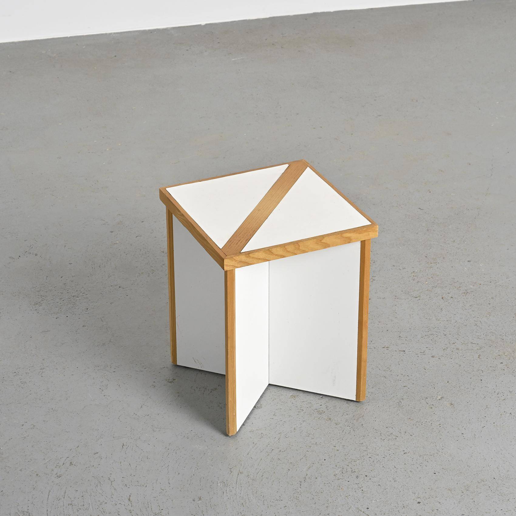 Ash and laminate stool, France circa 1970