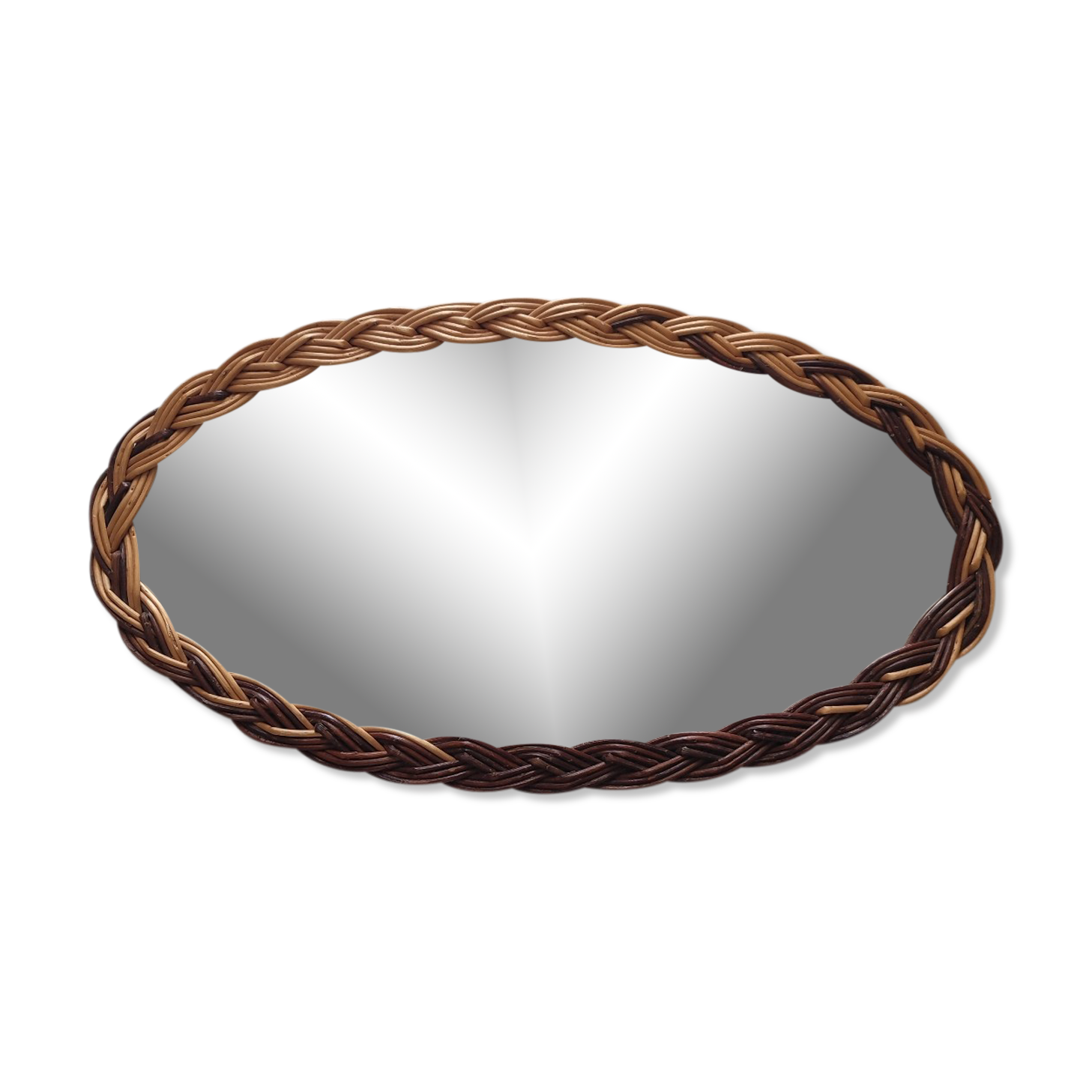 Vintage rattan mirror breuillot