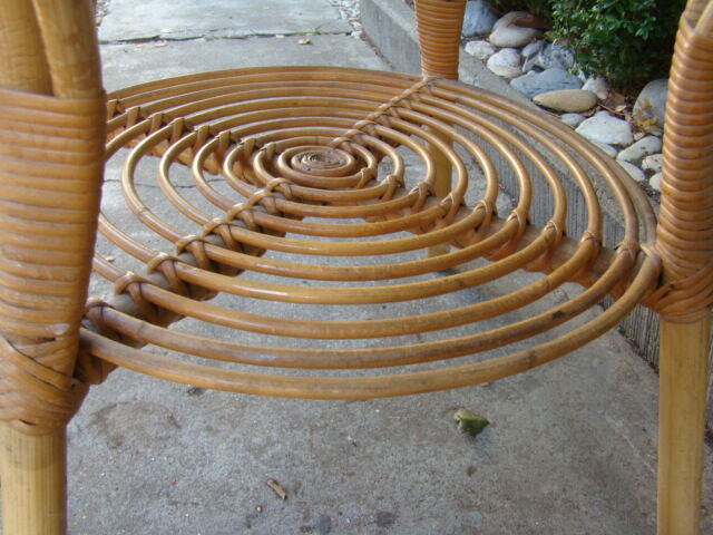 Vintage rattan/wicker round table