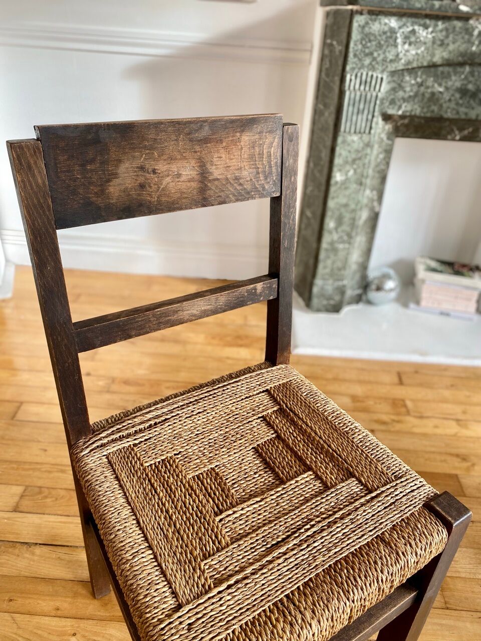 Paire de chaises bois et corde