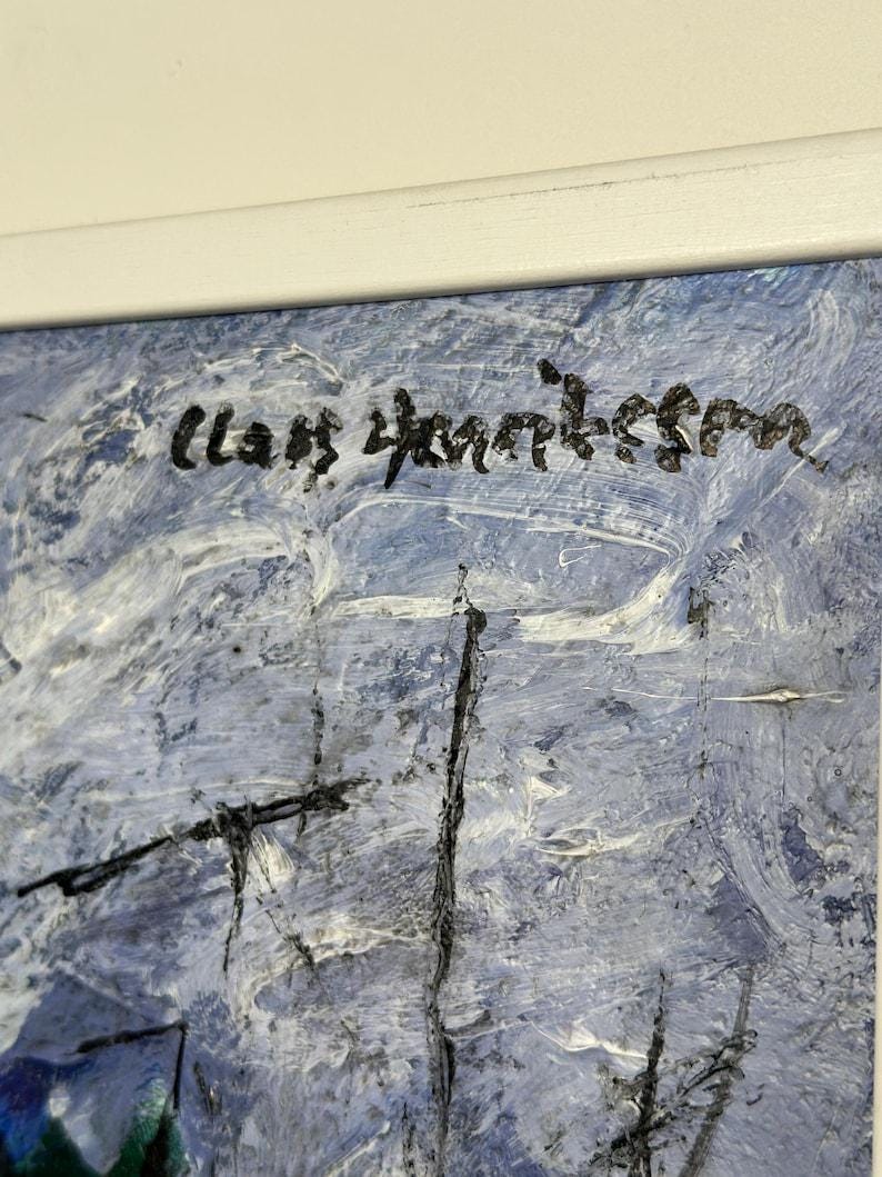 Swedish Oil on Panel – “Forest” by Claes Henrikson – Vintage & Framed