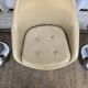 Set of 4 chairs tulip armchairs in beige skaï 1970
