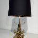 Bronze and brass water lily lamp attributed to Maison Charles. Circa 1970.