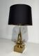 Bronze and brass water lily lamp attributed to Maison Charles. Circa 1970.