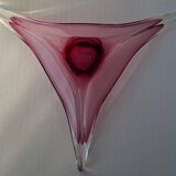 Triangular blown glass centerpiece