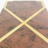 Table in gilded brass and pink granite, Italy, circa 1970