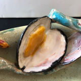 Paris ceramic dish with slip decoration, by Suzy Coste