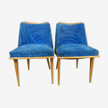 Pair of blue 50/60s armchair
