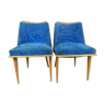 Paire de fauteuils bleu années 50/60
