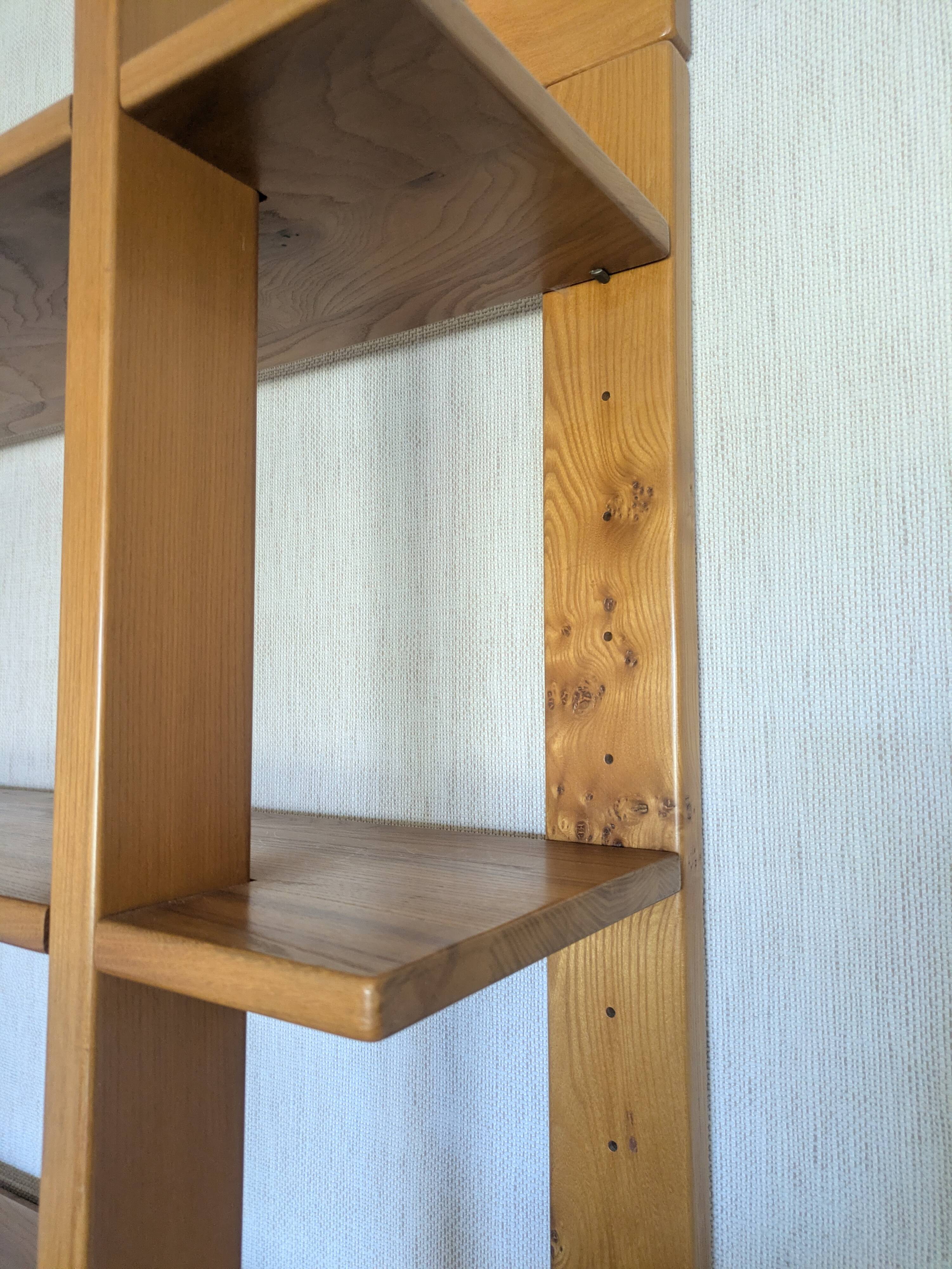 Vintage wooden wall shelf with Scandinavian design, 1970s.