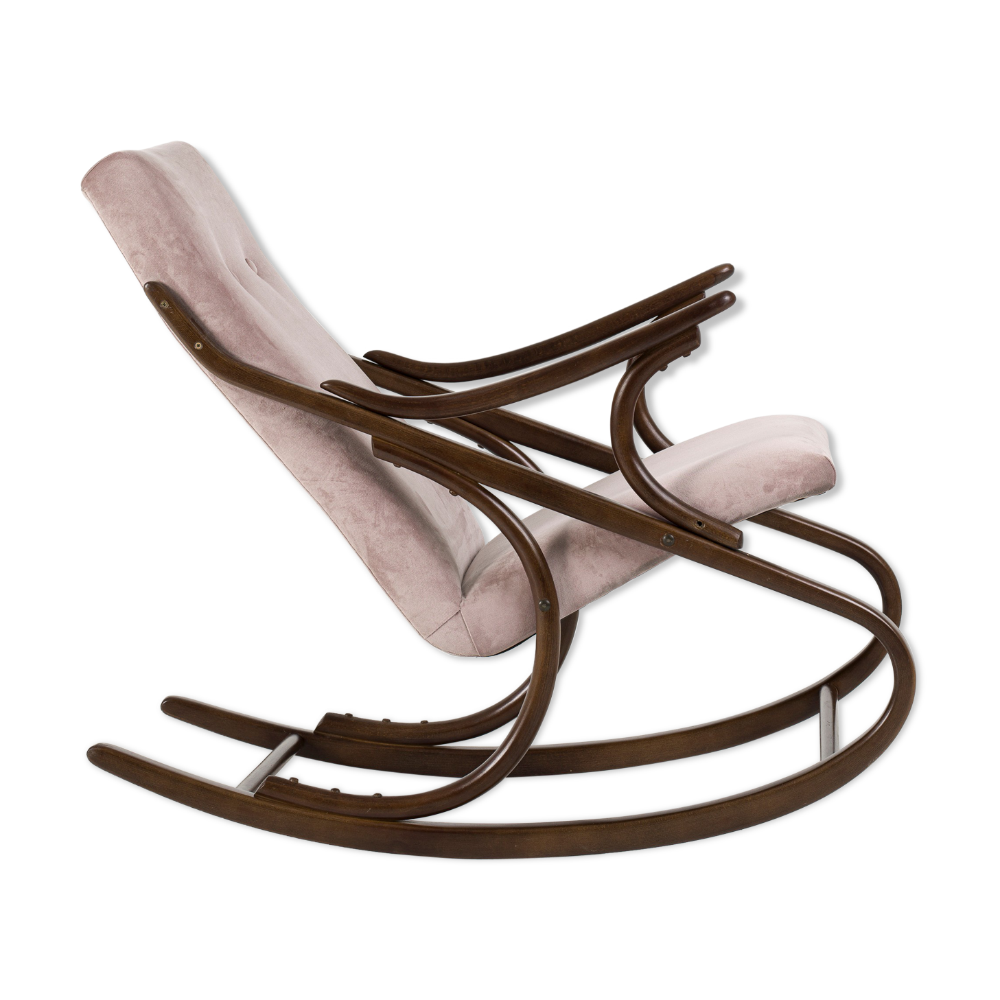 Rocking chair en bois courbé de TON, années 1960