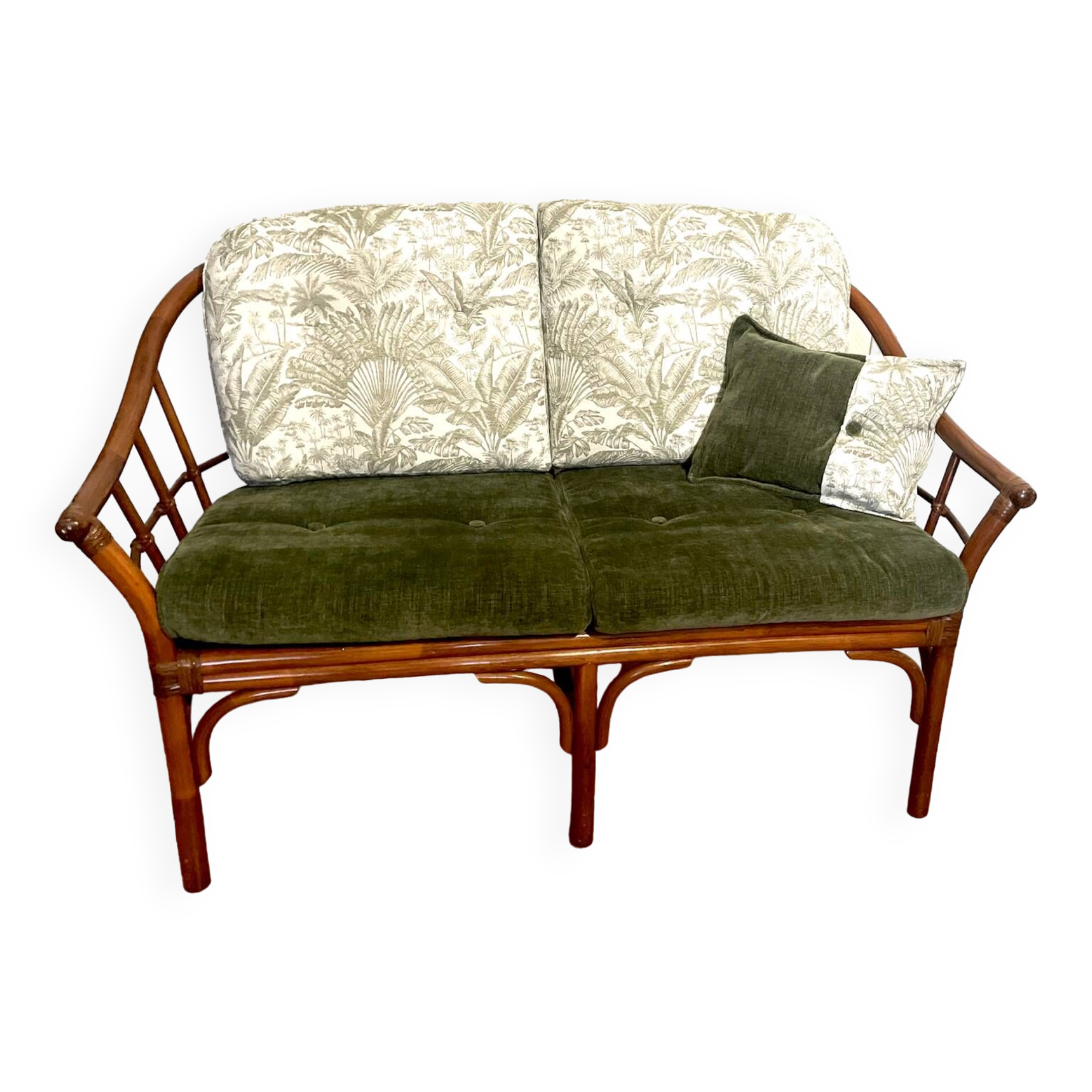 2-seater rattan bench
